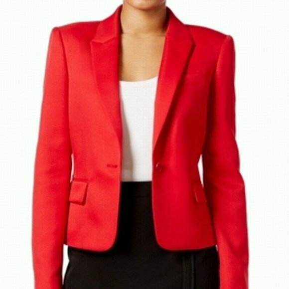 Tommy Hilfiger Red Scarlet Womens fitted Blazer 8 - Picture 1 of 8